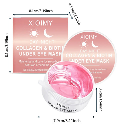 60Pcs Collagen Eye Masks, Nighttime Moisturizing, Hydrating Eye Care, Brighten Skin Tone, Tighten Fine Lines, Suitable All Skin Types, Enhance Radiance, Collagen Eye Patches, Eye Treatment Mask