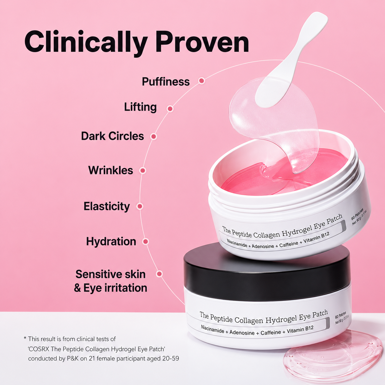Peptide collagen eye patch